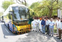 भगवंत मान सरकार द्वारा दिल्ली हवाई अड्डे के लिए लग्जरी बसों के बेड़े का विस्तार; परिवहन मंत्री हरपाल सिंह चीमा ने 5 नई सुपर इंटीग्रल वोल्वो बसों को हरी झंडी दिखाकर रवाना किया